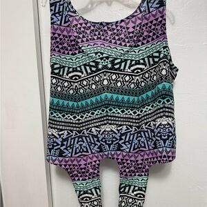 Tribal Print Sleeveless Knot Top